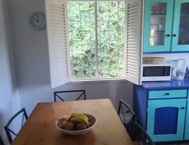 Full kitchen eating space, also doubles as a work-from-home desk and a puzzle table.