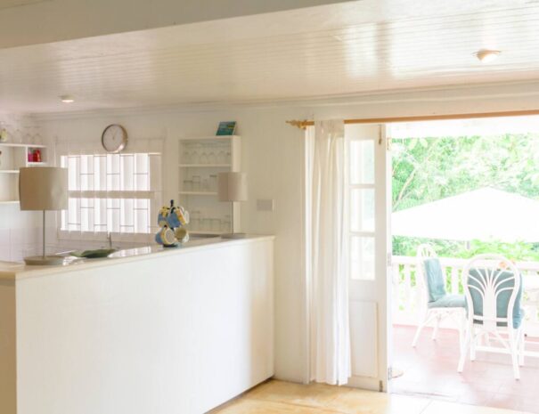 Fully equipped kitchen with a gas stove, full-sized fridge, a rolling pin? and everything you need to whip up delicious meals during your stay.